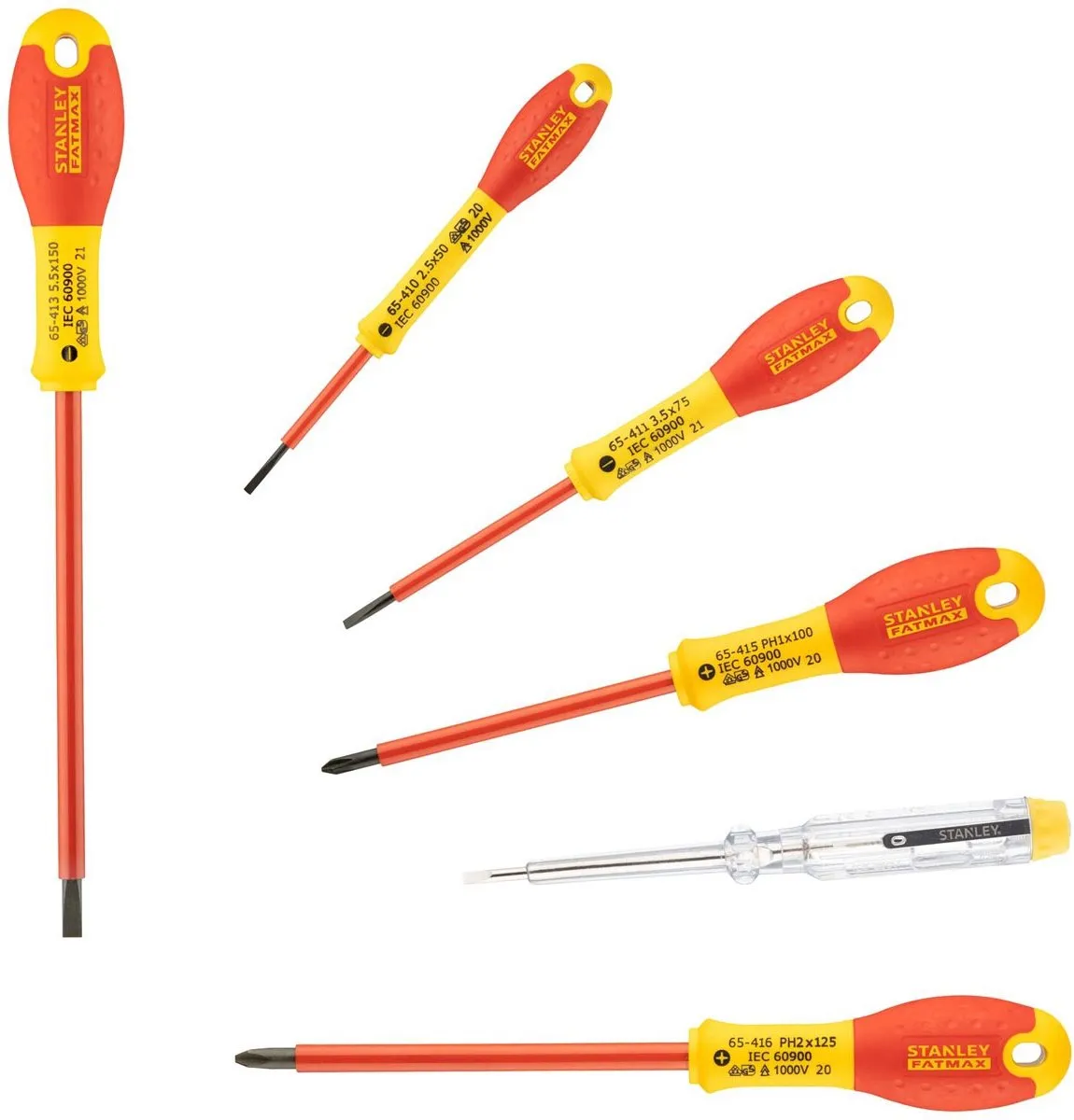 Stanley FatMax 6-delige Schroevendraaierset - Rood/Geel