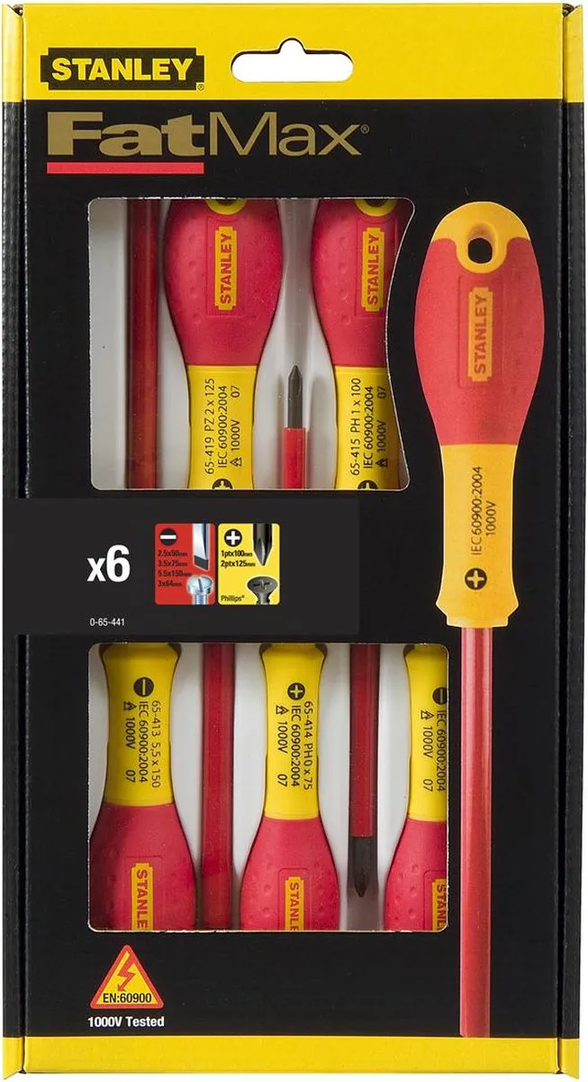 Stanley FatMax 6-delige Schroevendraaierset - Rood/Geel