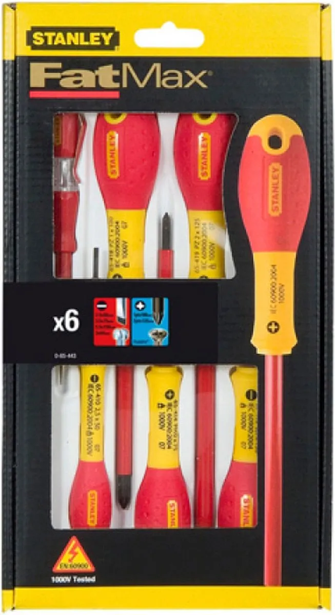 Stanley FatMax 6-delige Schroevendraaierset - Rood/Geel