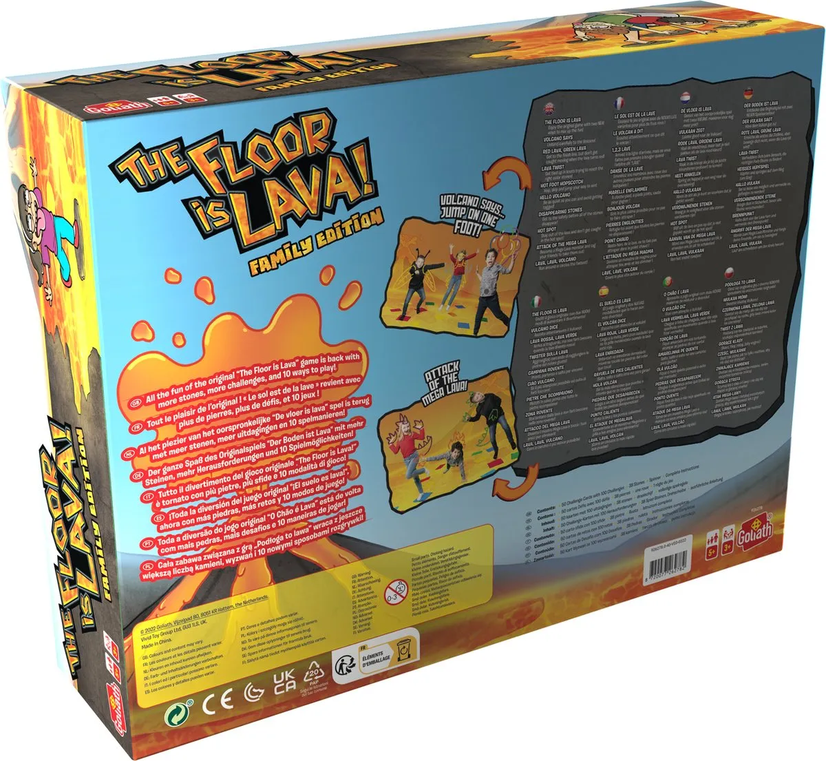 Goliath The Floor is Lava Family Edition Actiespel - 50 Kaarten, 38 Stenen
