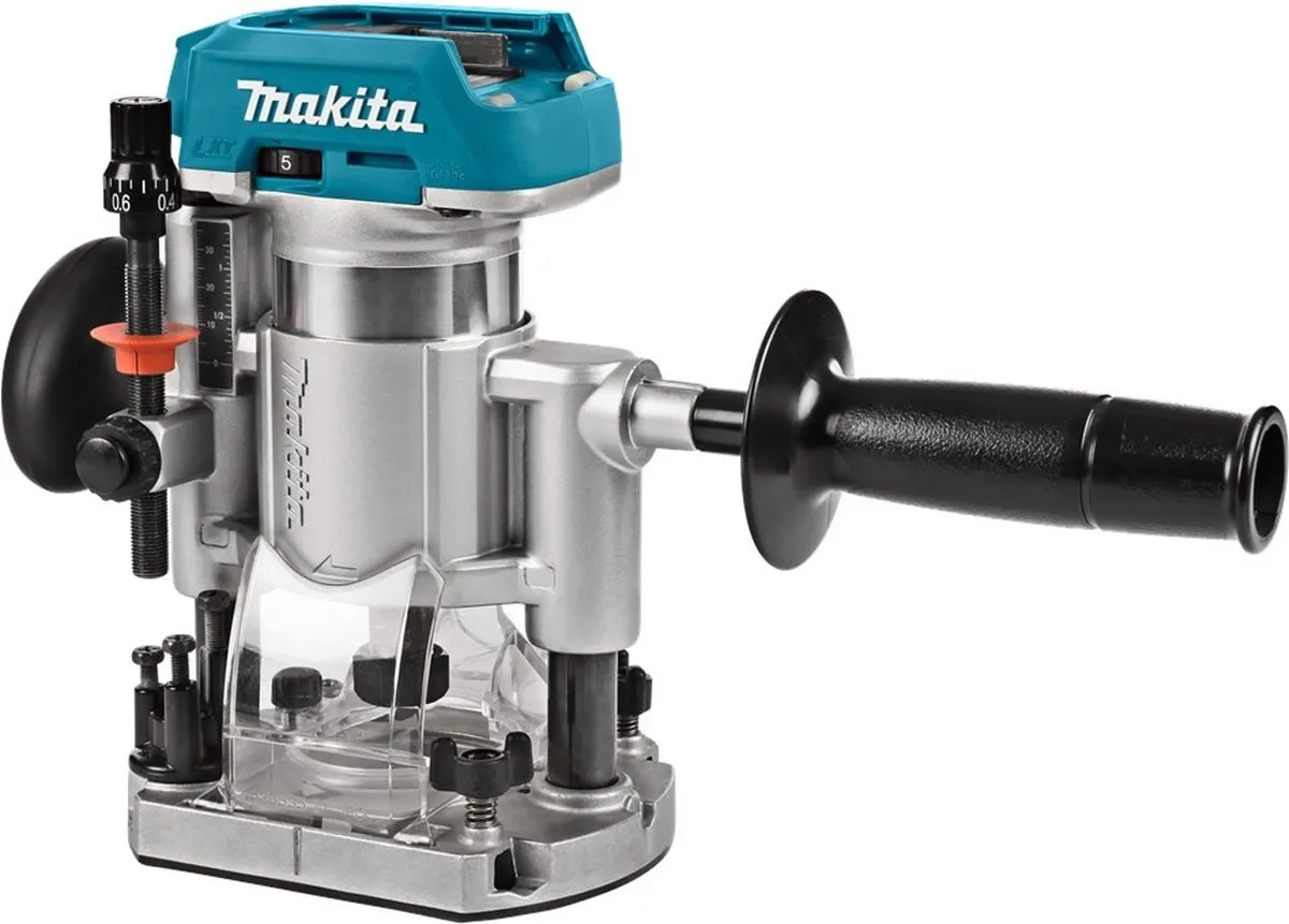 Makita DRT50ZJX9 Boven- en kantenfrees 18V - Zwart/Zilver/Turquoise