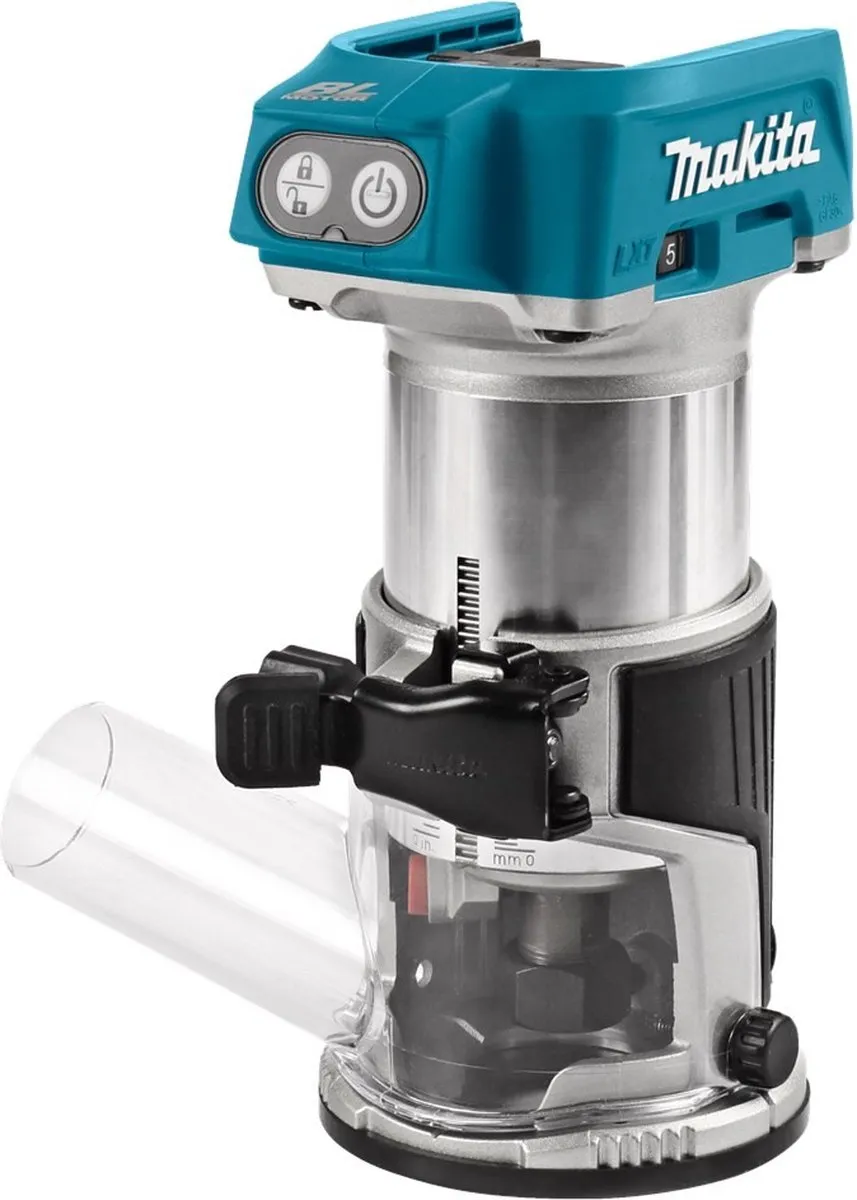 Makita DRT50ZJX9 Boven- en kantenfrees 18V - Zwart/Zilver/Turquoise - afbeelding 6 van 6