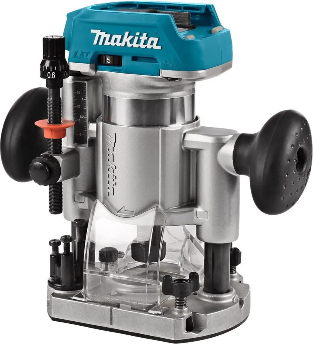 Makita DRT50ZJX9 Boven- en kantenfrees 18V - Zwart/Zilver/Turquoise