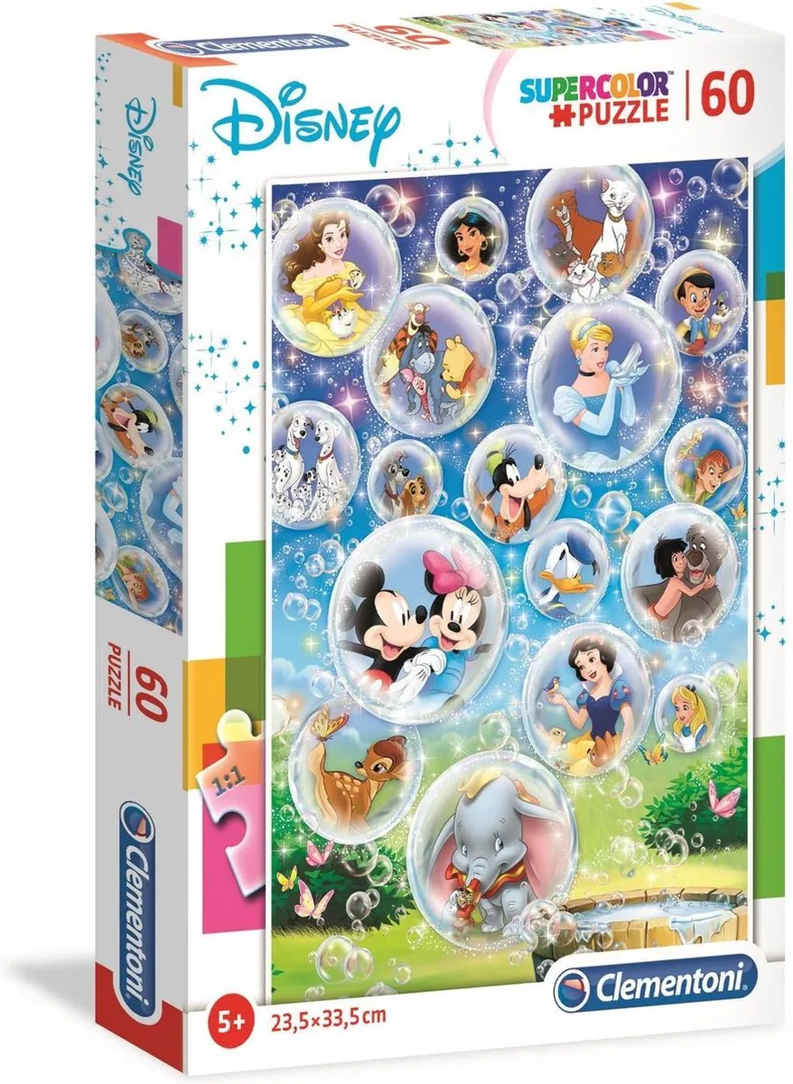 Clementoni Disney Superkleur Puzzels 60 Stuks - Multicolor