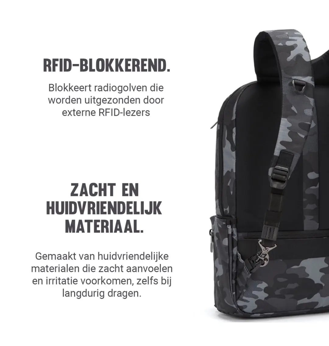Pacsafe Metrosafe X Rugzak 20L - RFID-blokkerend - 16 inch - Grijs