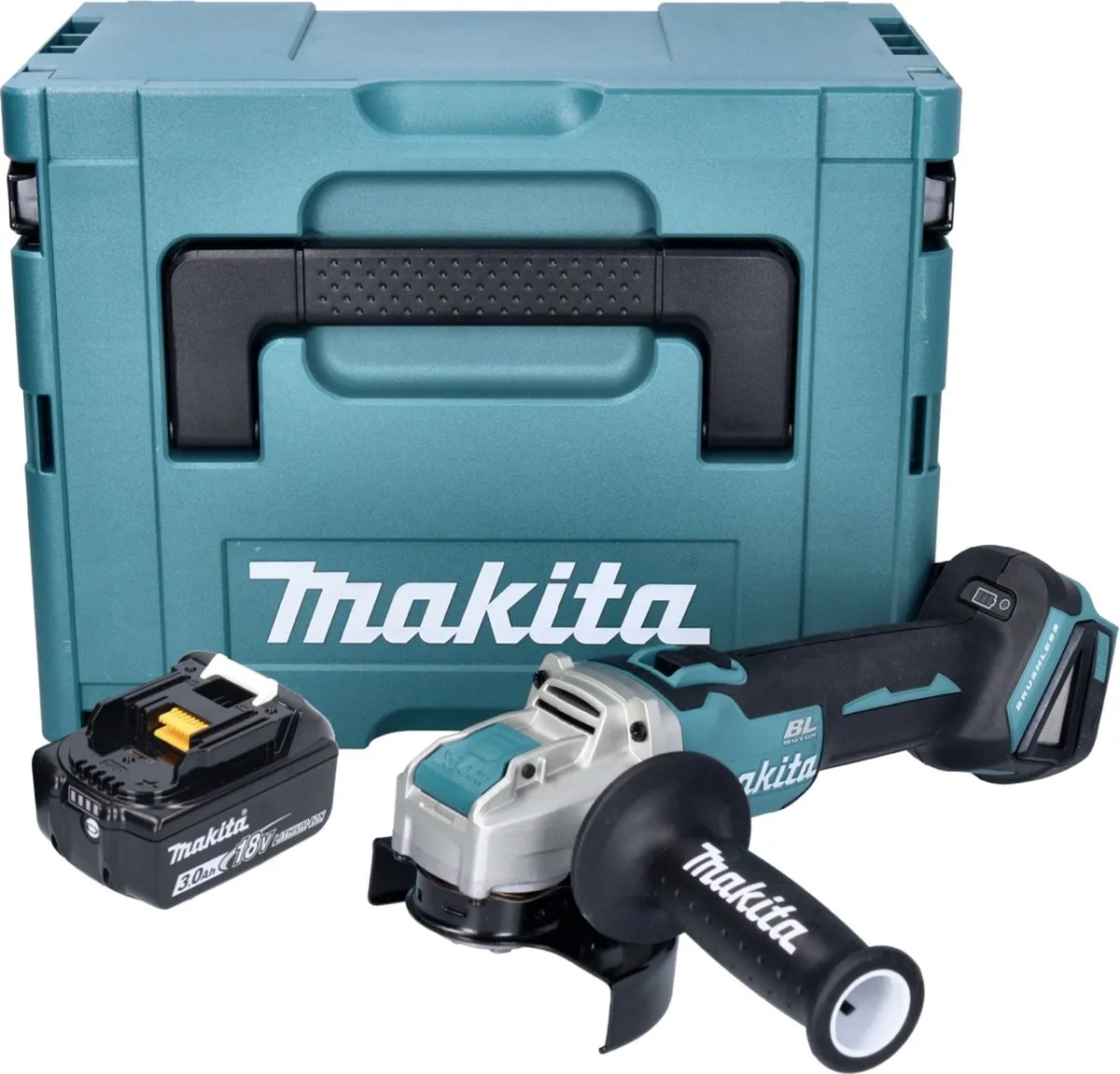 Makita DGA 521 F1X1J Haakse Slijper 18V 125mm X-LOCK - 1x 3,0Ah