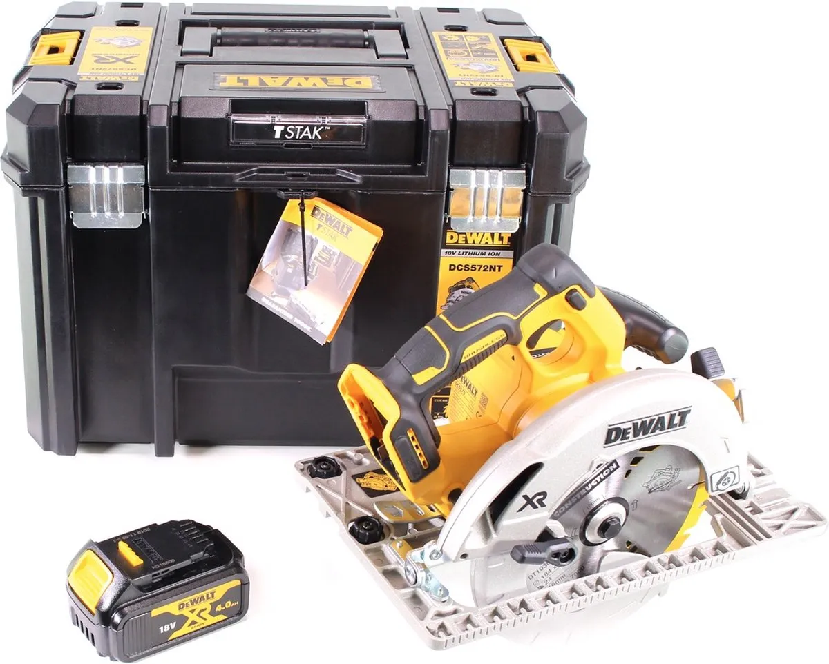 DeWalt DCS 572 NT Accu-handcirkelzaag 18V 184mm - 4,0Ah - afbeelding 5 van 5
