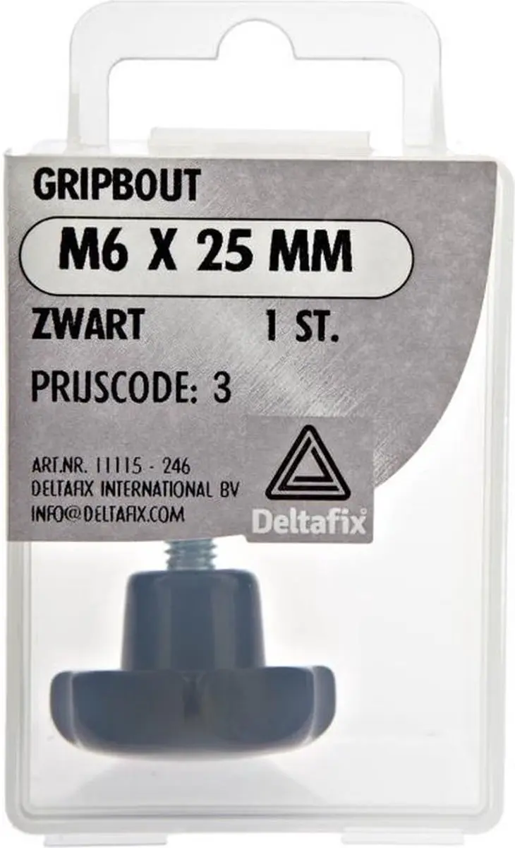 Deltafix Gripbout M6x25mm DIN-6336A - Zwart