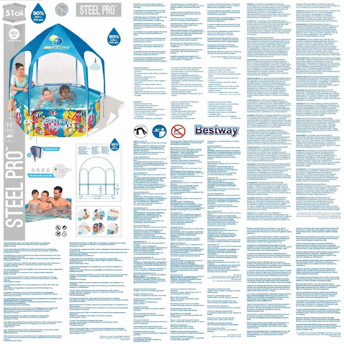 Bestway Steel Pro Kinderzwembad 183x51cm - Multikleur