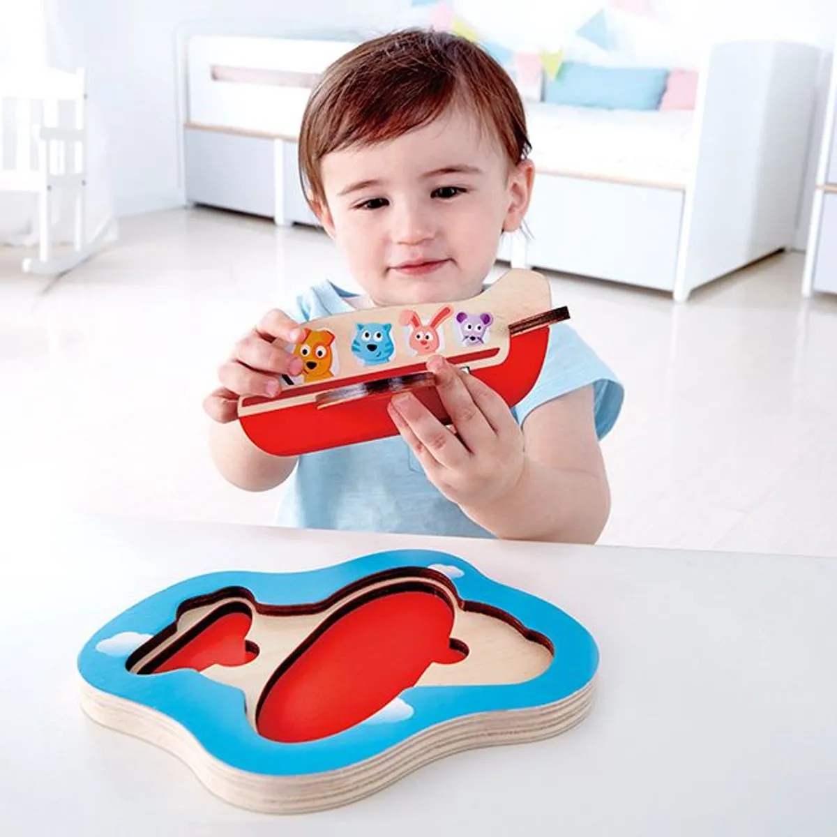 Hape 3D-Vliegtuig Puzzel E1611 - 3 Stuks - Rood