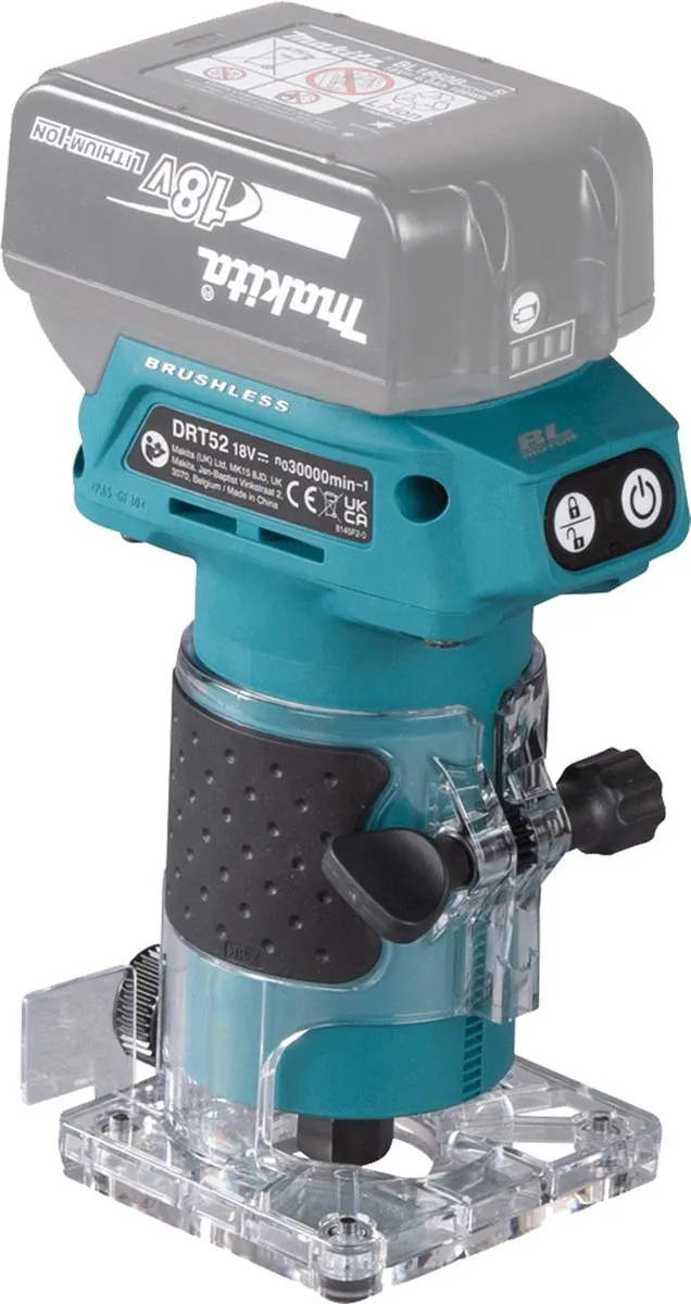 Makita DRT52Z Affleureuse 18V Ø6mm - Turquoise