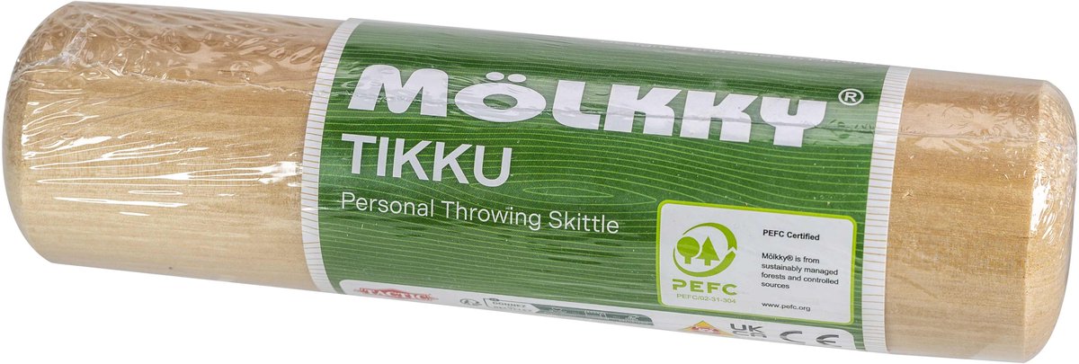 Tactic Mölkky Tikku Werpstok – Actiespel - Origineel Fins Houten Werpspel – Duurzaam Beukenhout – Met Gratis Score-App
