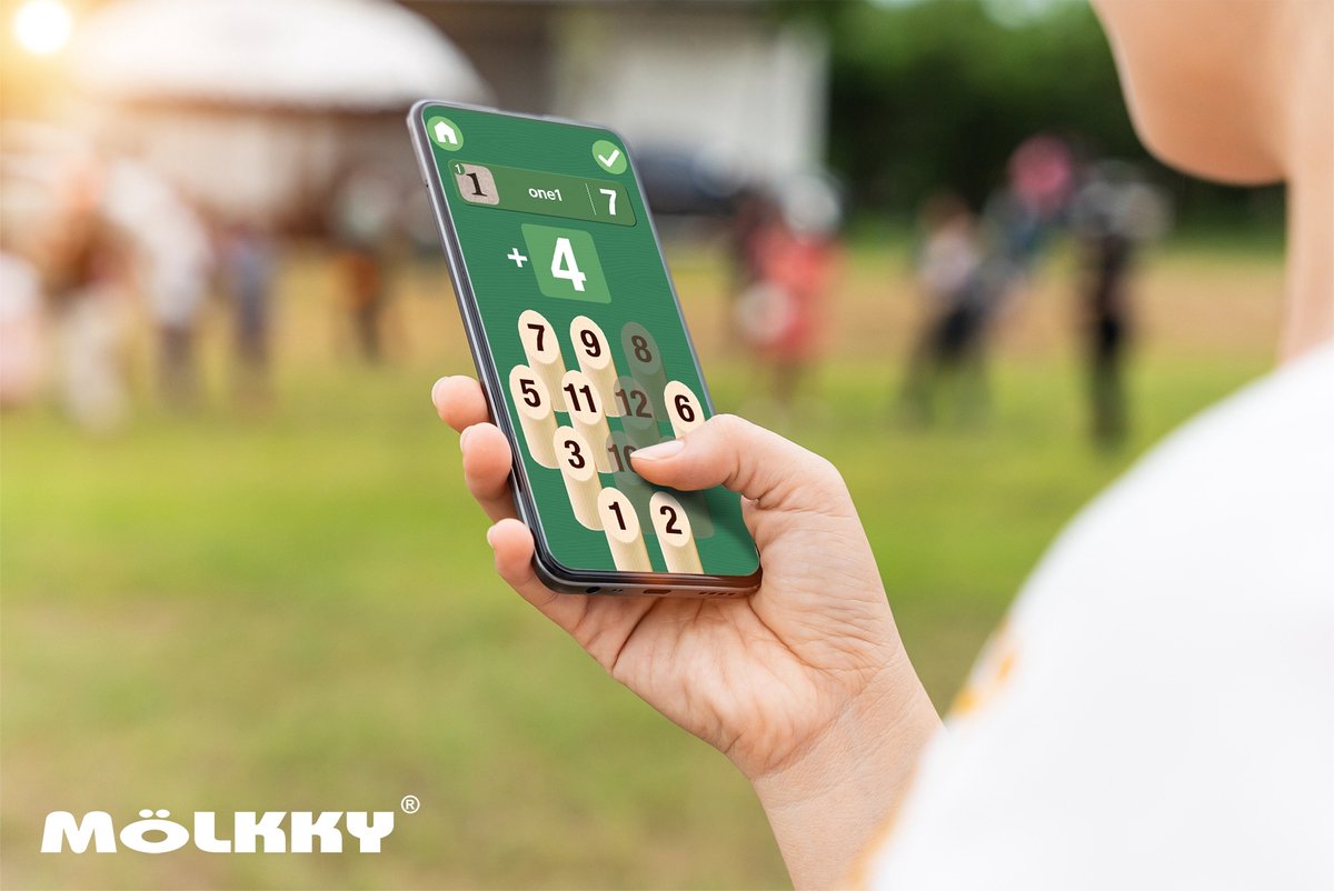 Tactic Mölkky Tikku Werpstok – Actiespel - Origineel Fins Houten Werpspel – Duurzaam Beukenhout – Met Gratis Score-App