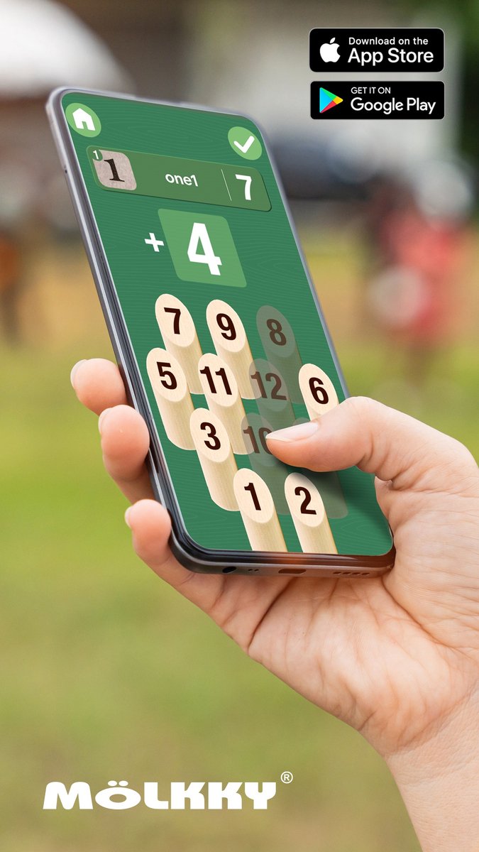 Tactic Mölkky Tikku Werpstok – Actiespel - Origineel Fins Houten Werpspel – Duurzaam Beukenhout – Met Gratis Score-App