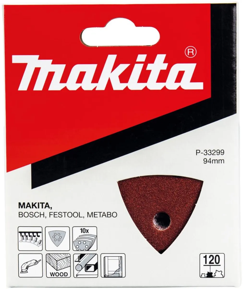 Makita K120 Red V Schuurvel - 10 Stuks