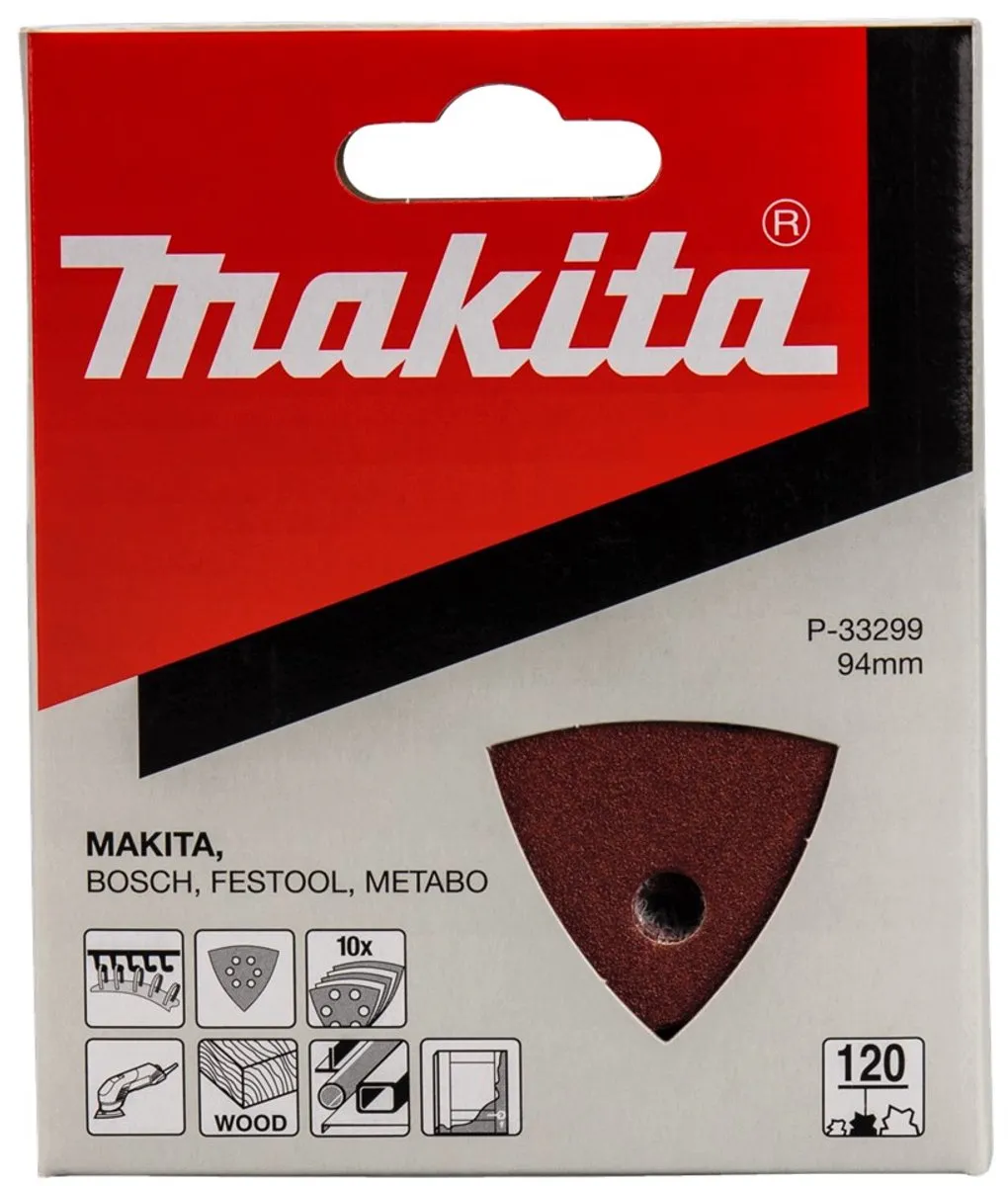 Makita K120 Red V Schuurvel - 10 Stuks