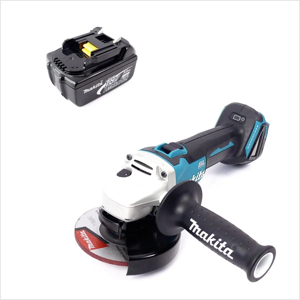 Makita DGA 504 F1 Haakse Slijper 18V 125mm - 1x 3,0Ah Accu