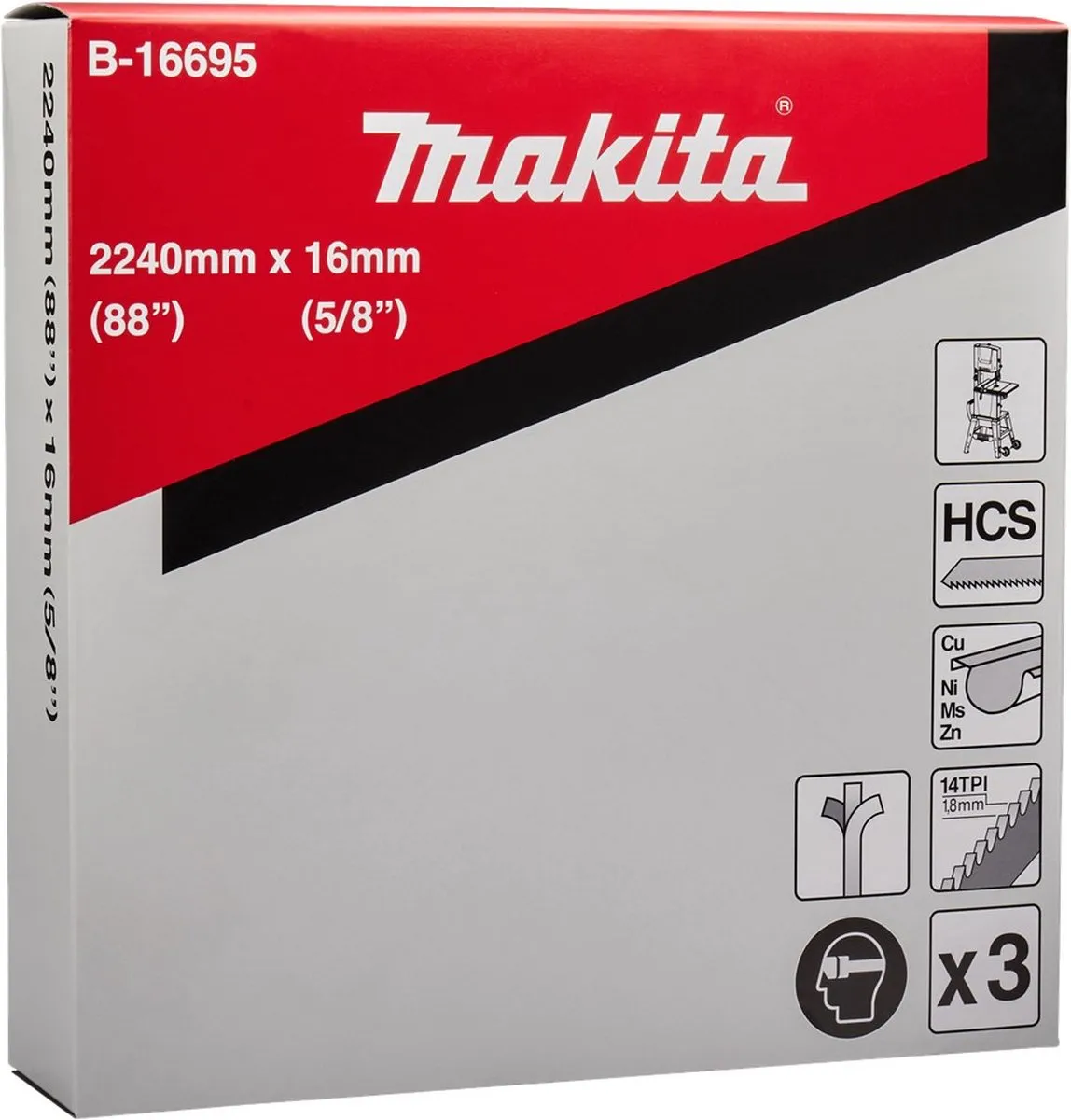 Makita B-16695 Zaaglint Metaal 2240x16mm 14TPI
