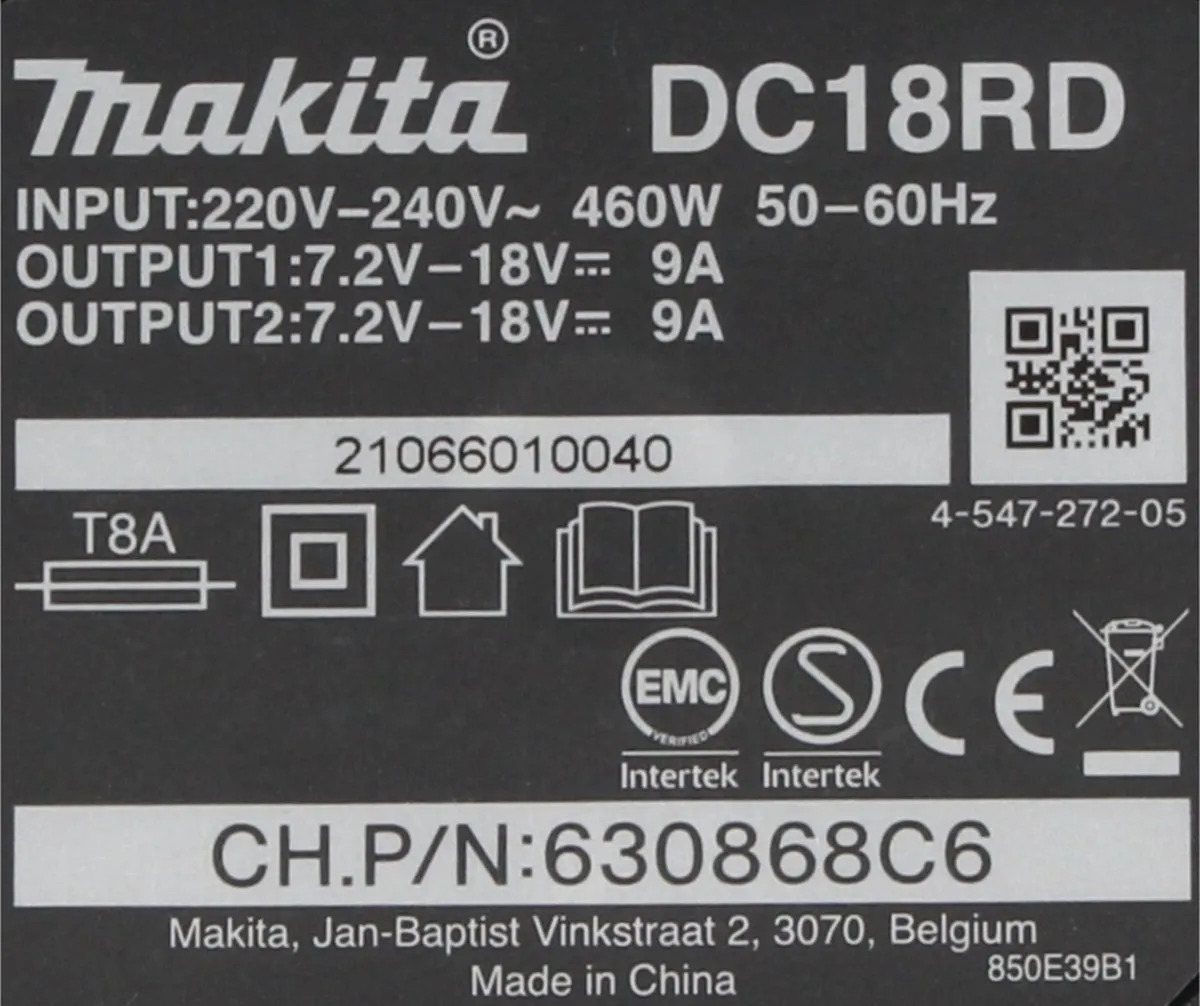 Makita Power Source Kit 18V - 2x BL1850B 5.0Ah + DC18RD Lader