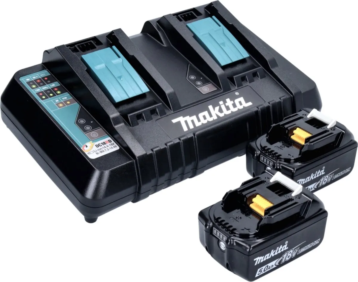 Makita Power Source Kit 18V - 2x BL1850B 5.0Ah + DC18RD Lader
