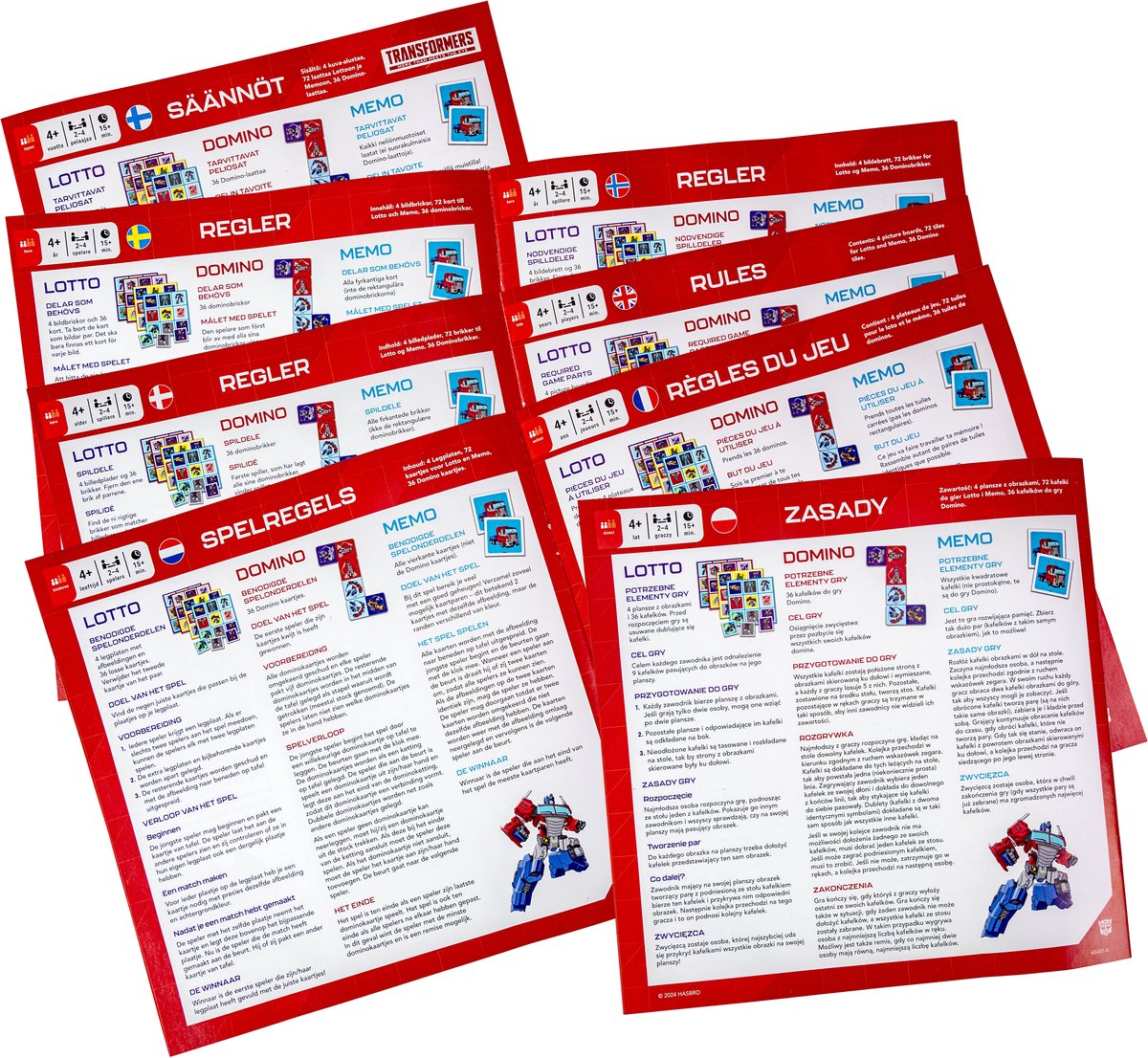 Tactic Transformers 3-in-1 Spellenverzameling – Kaartspel – Lotto – Domino – Memo – Kinderspel vanaf 4 jaar