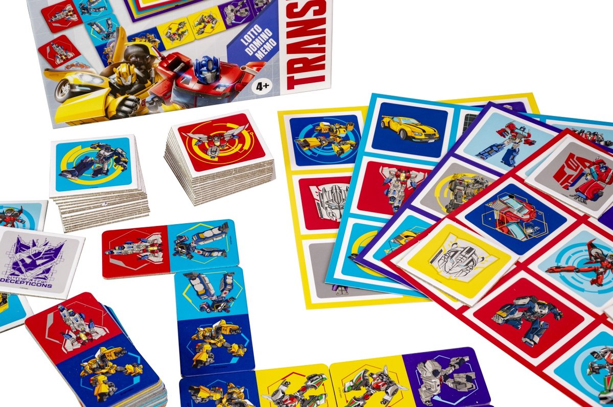 Tactic Transformers 3-in-1 Spellenverzameling – Kaartspel – Lotto – Domino – Memo – Kinderspel vanaf 4 jaar