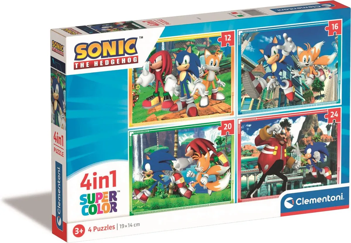 Clementoni Sonic de Egel Puzzel 4-in-1 - 72 Stuks