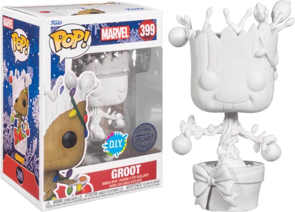 Funko Guardians of the Galaxy POP! Groot DIY Verzamelfiguur 9cm - Wit