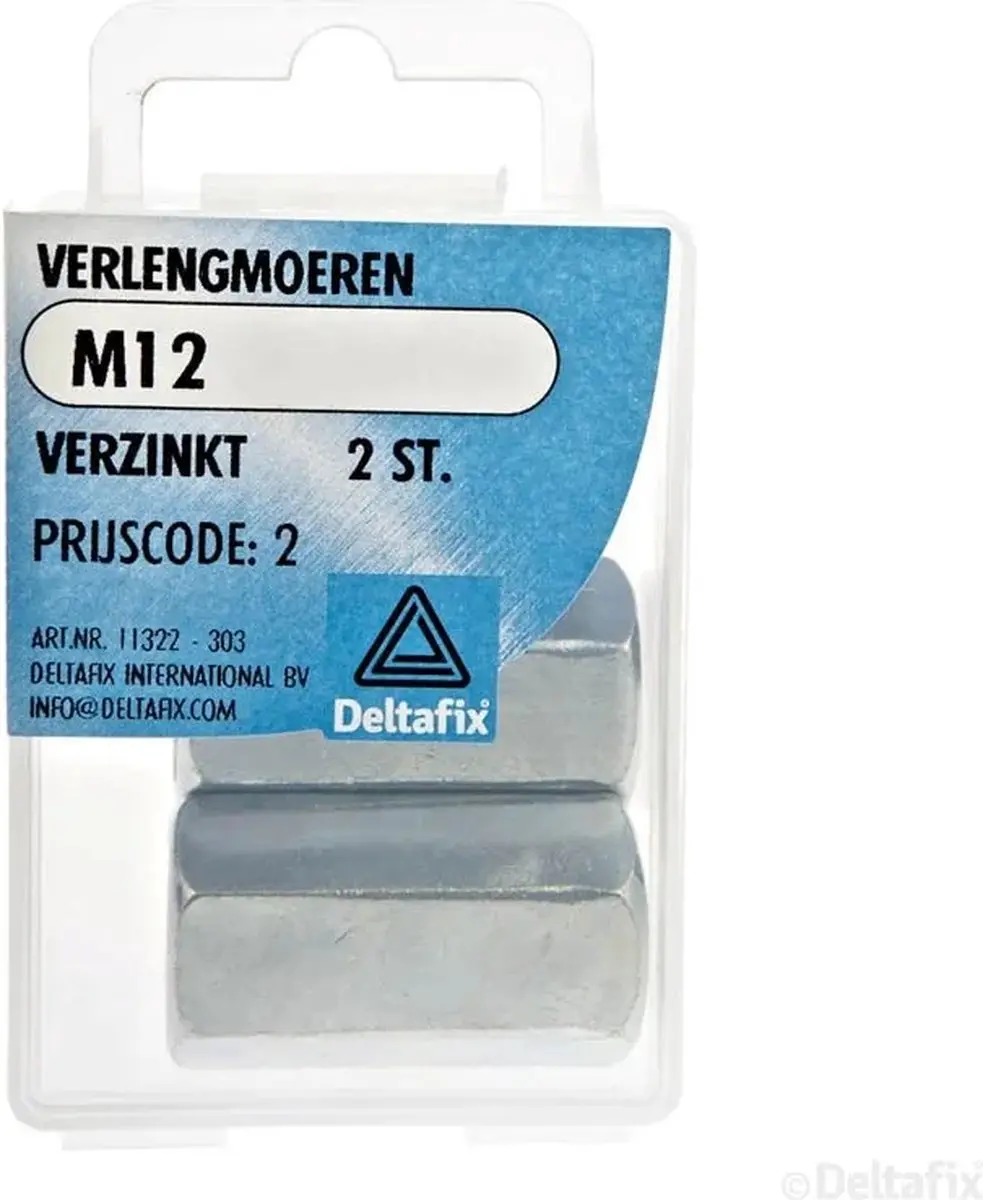 Deltafix M12 Verzinkte Verlengmoer