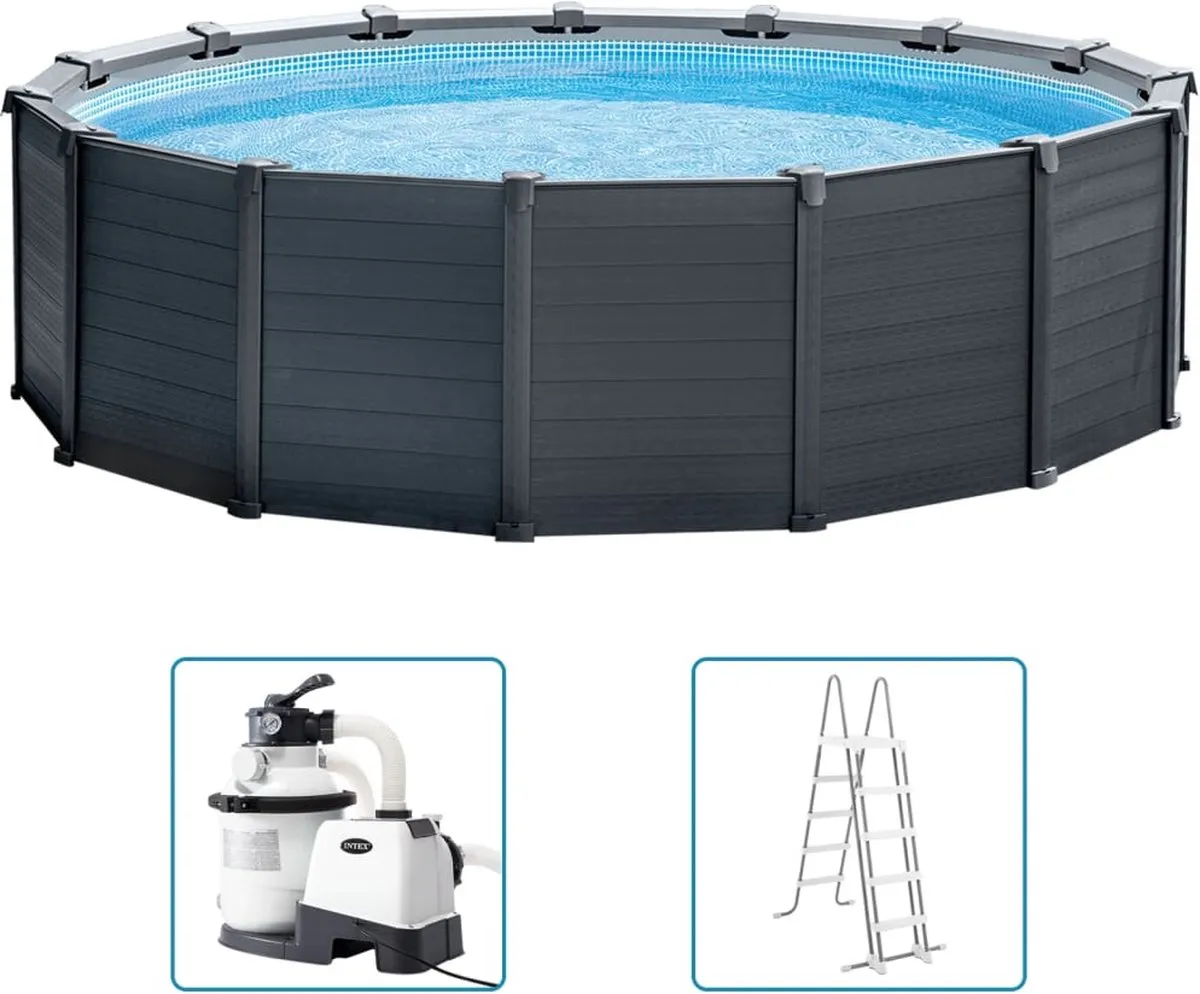 Intex Zwembadset 26384GS - 478x124cm - 16.805L - Grijs