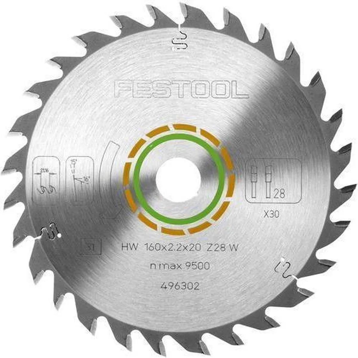 Festool 768129 Cirkelzaagblad Hout 160mm 18T