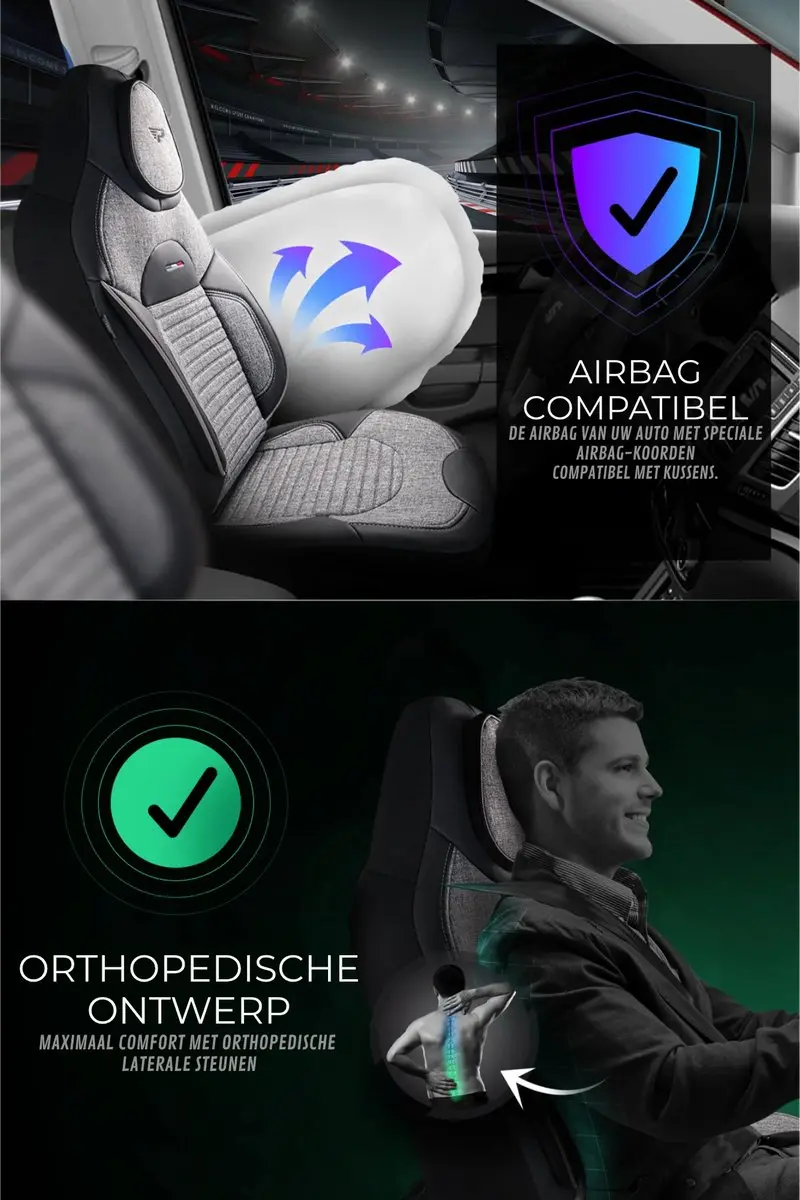 Panda Autostoelhoezen Polestar 4 - Enzo Grijs - Linnenstof