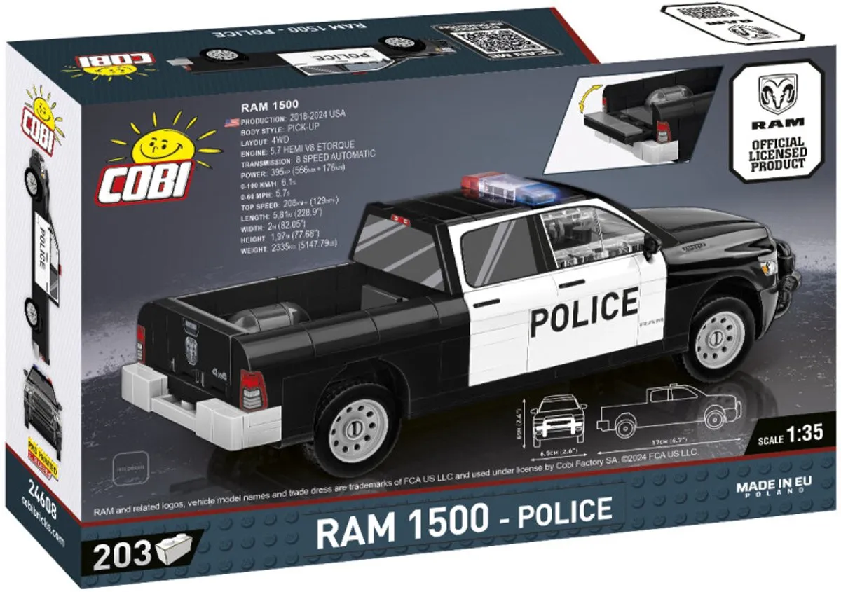 Cobi 24608 Politie Voertuig - 205 Onderdelen - Meerkleurig