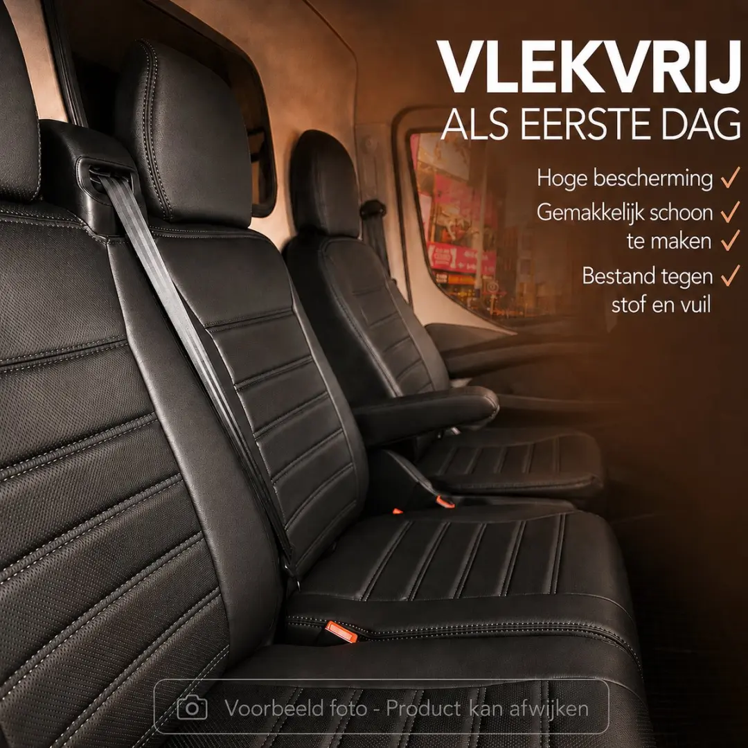 Panda Stoelhoezen Opel Movano Leder - Zwart