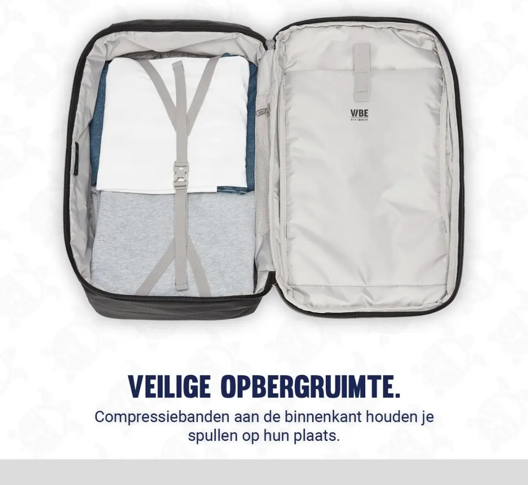 Pacsafe Vibe Rugtas 40L - RFID-blokkerend - 15 inch - Zwart