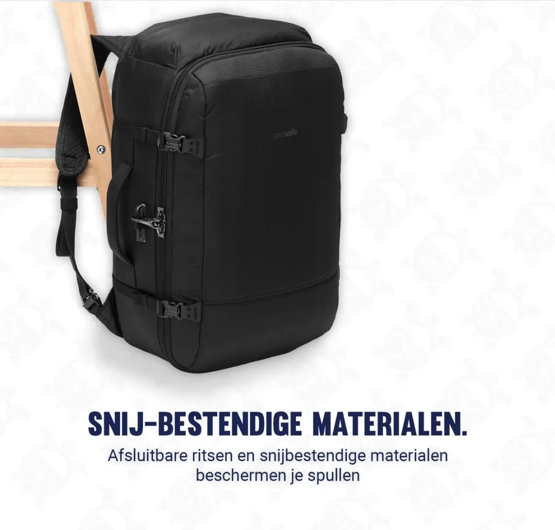 Pacsafe Vibe Rugtas 40L - RFID-blokkerend - 15 inch - Zwart