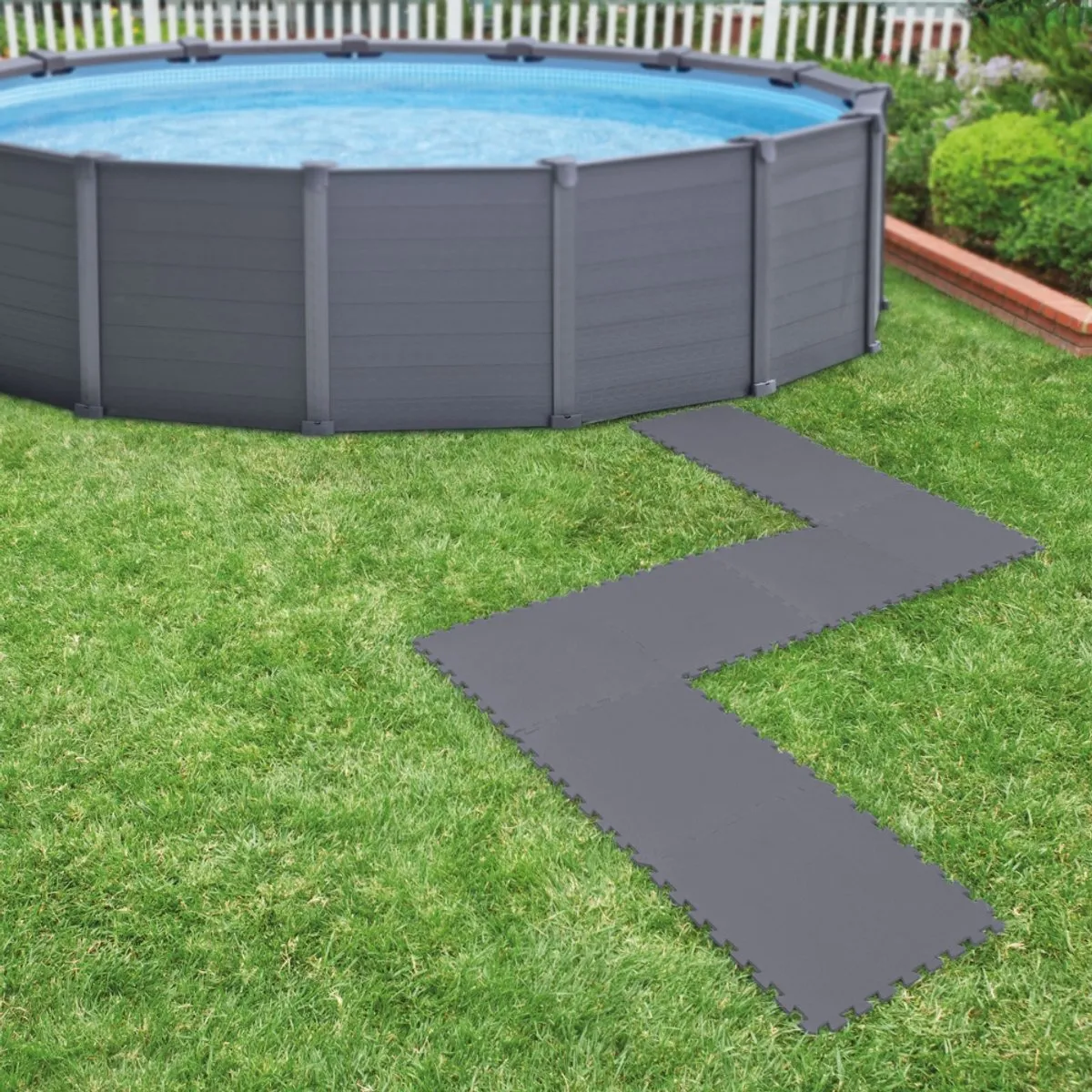 Intex Puzzelmat 50x50cm - 8 Stuks - Grijs