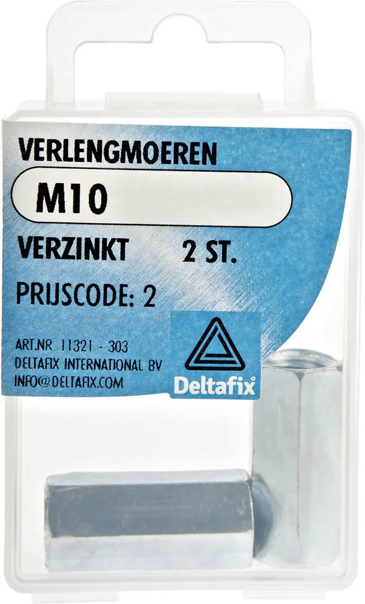 Deltafix Verlengmoer M10 Verzinkt