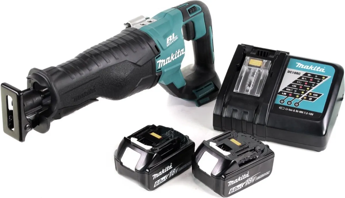 Makita DJR 187 Reciprozaag 18V - 2x 6,0Ah Accu + Oplader - afbeelding 3 van 5