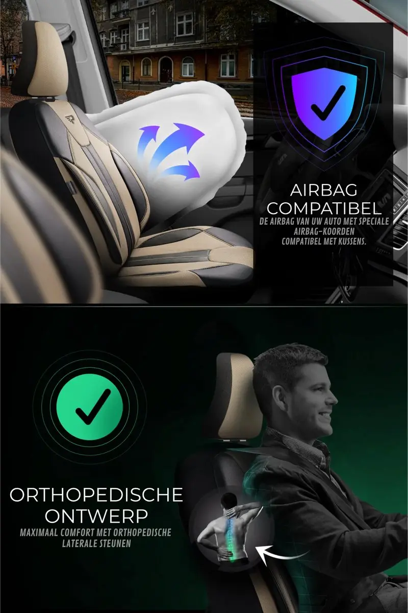 Panda Stoelhoezen Mitsubishi Eclipse 1992-1999 - 2 Voorstoelen - Beige
