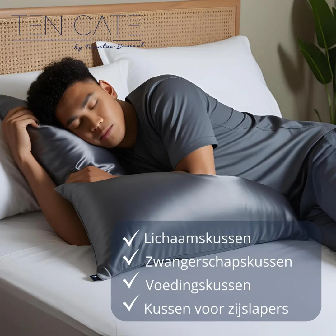Ten Cate Zwangerschapskussen Zijslaapkussen 145x40cm - Antraciet