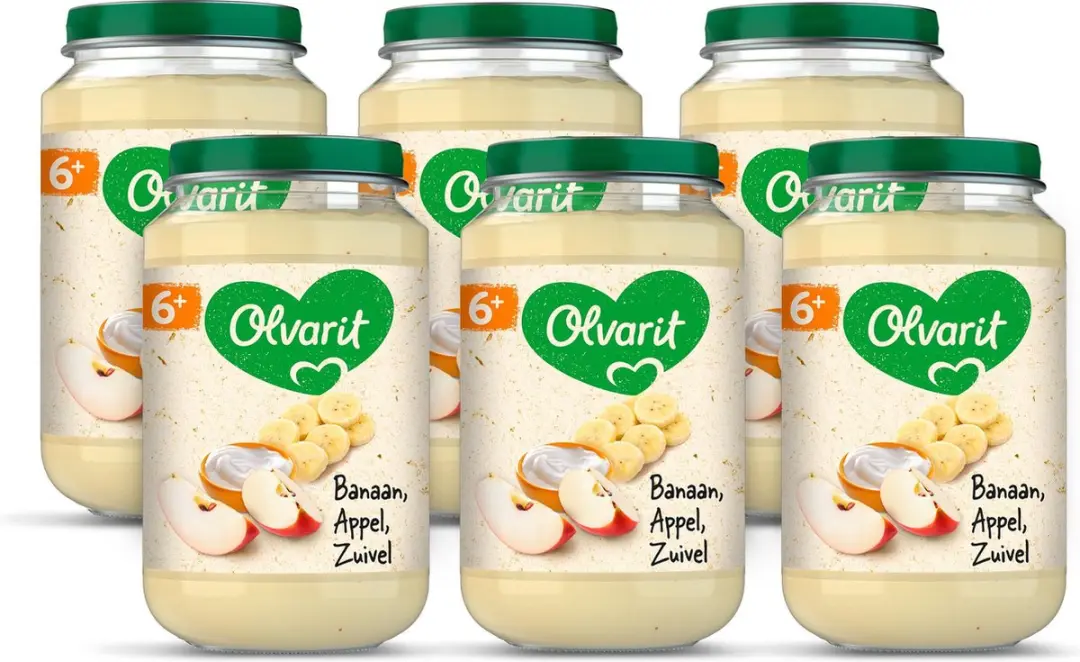 Olvarit Fruithapje 6+ Banaan Appel Zuivel