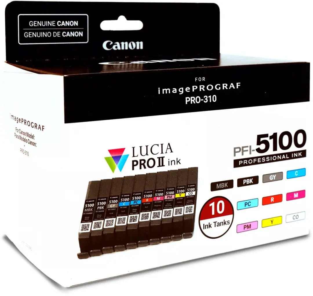 Canon PFI-5100 Multipack Inktcartridges - 10 Stuks - Cyaan/Mat Zwart/Zwart