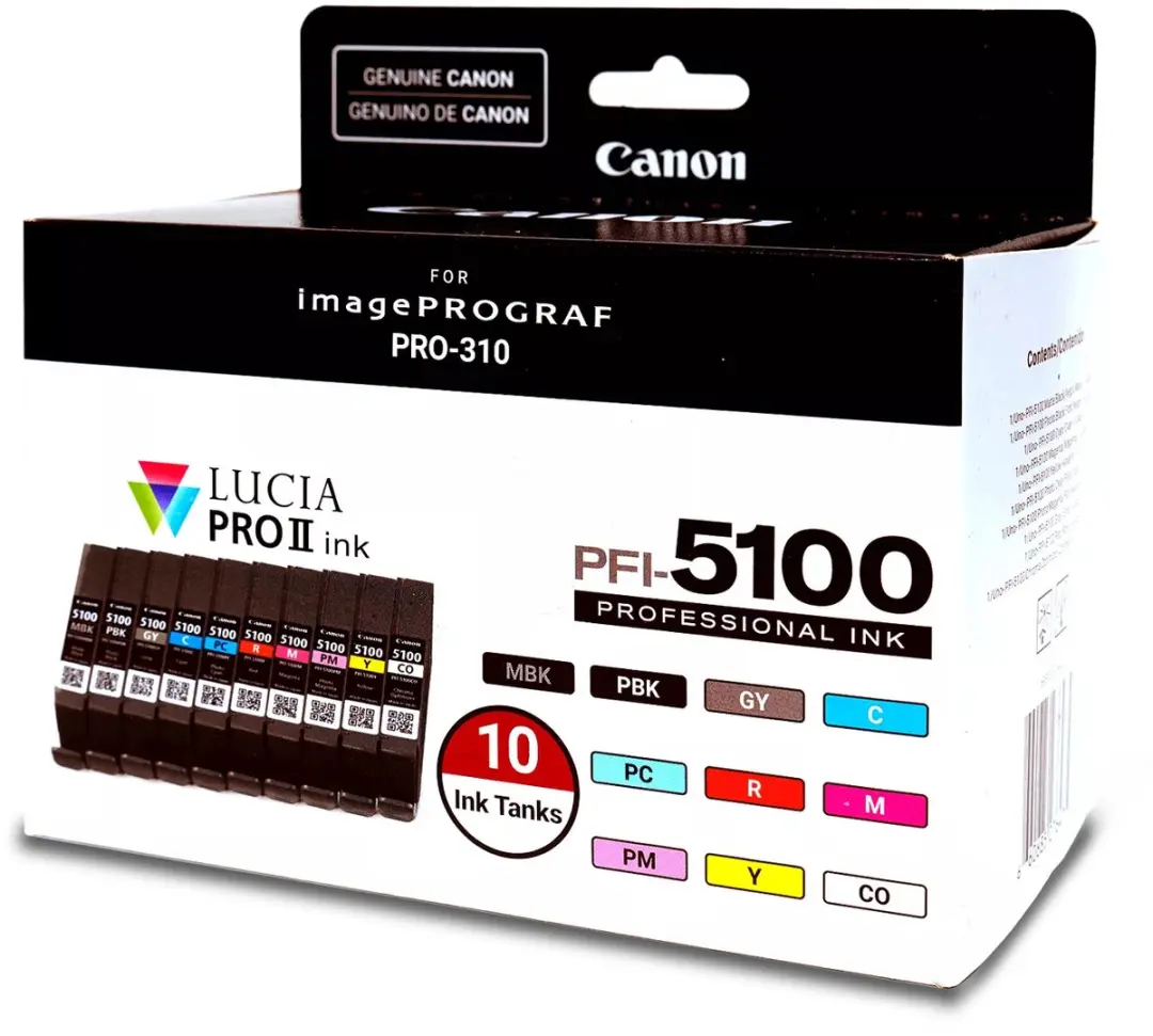 Canon PFI-5100 Multipack Inktcartridges - 10 Stuks - Cyaan/Mat Zwart/Zwart