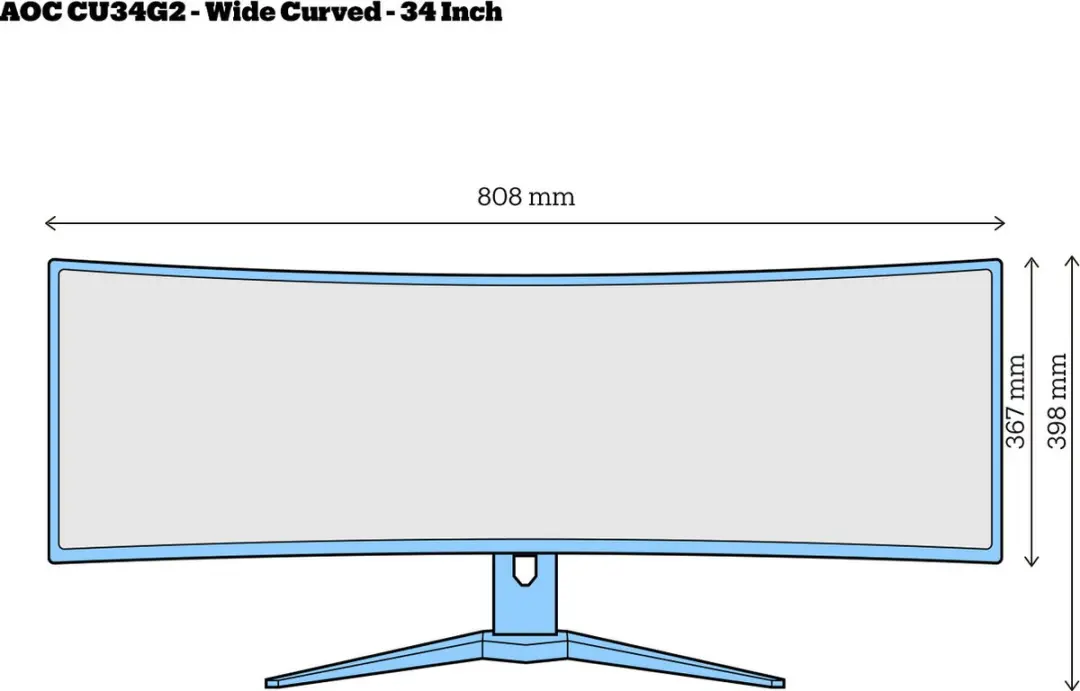 AOC CU34G2 Gaming Monitor 34" - QHD Curved 100Hz