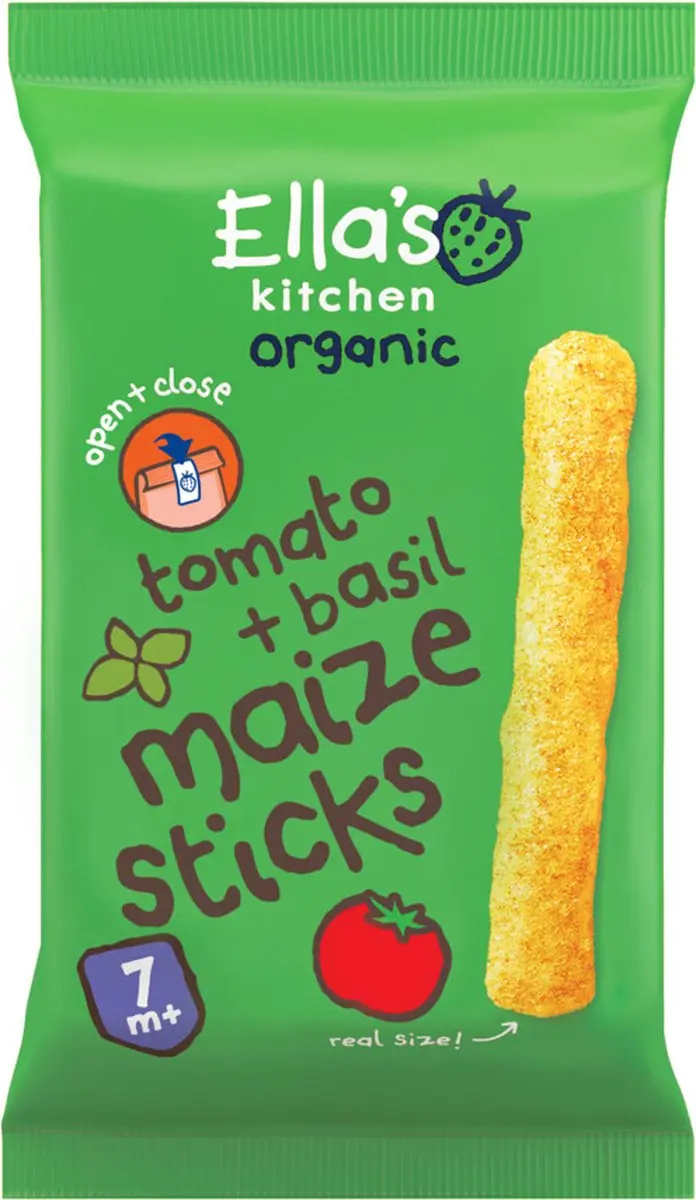 Ella’s Kitchen Biologisch Mais Sticks 7+ Tomaat & Basilicum - 20 Stuks