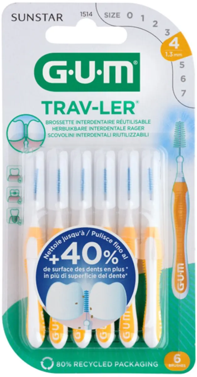 GUM Trav-Ler Ragers Geel 1.3mm