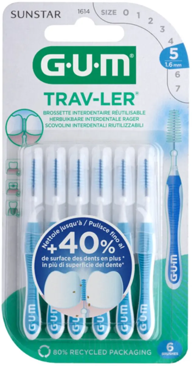 GUM Trav-Ler Ragers Blauw 1.6mm