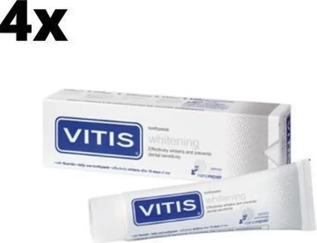 Vitis Whitening Tandpasta 75ml - 4 Stuks