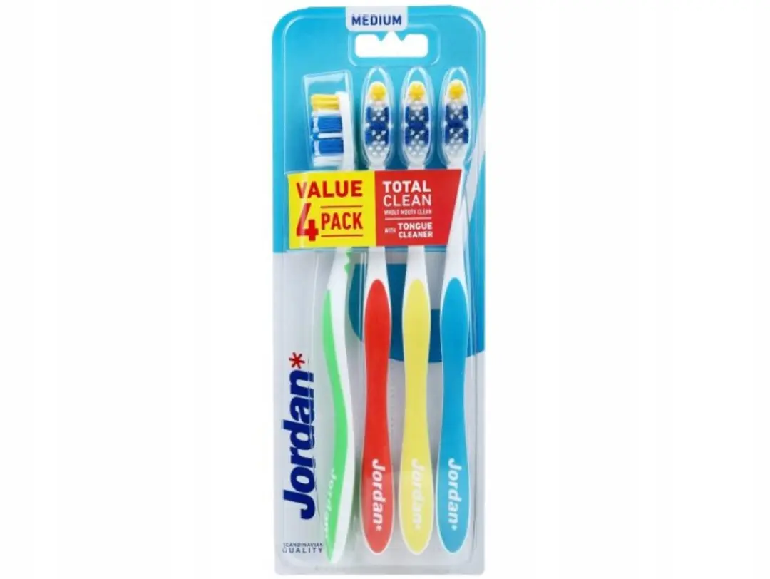 Jordan Total Clean Medium Handtandenborstels - 4 Stuks - Multicolor